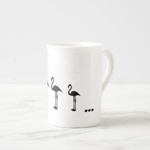 Three Flamingo Birds and dots mug / cup