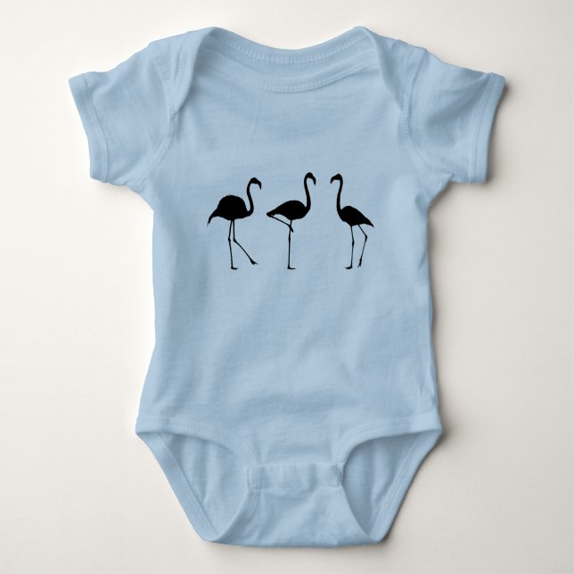 Three Flamingos Baby Bodysuit (Front)
