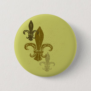 Three Fleur De Lis 6 Cm Round Badge