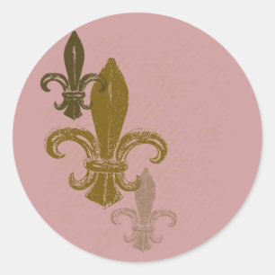 Three Fleur De Lis Classic Round Sticker