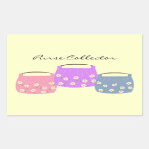 Three Floral Purses Rectangular Sticker