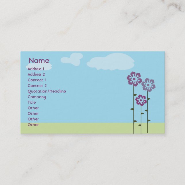Three Flowers - Business Business Card (Front)