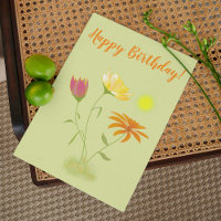 Three Flowers in the Sun - Birthday transparent.