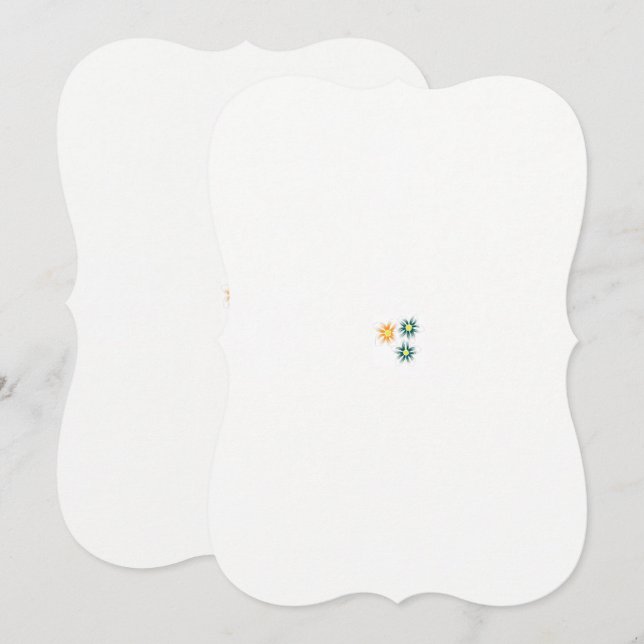 three flowers with green and orange petals (Front/Back)