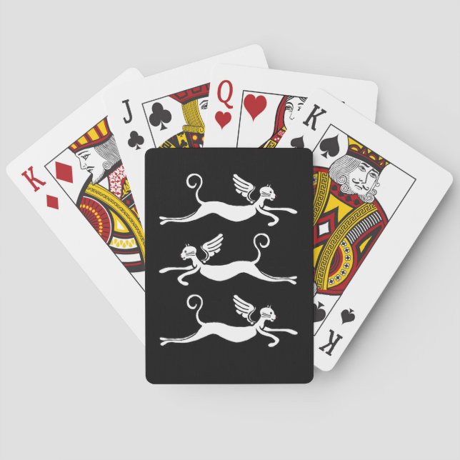 Three Flying cats Playing Cards (Back)