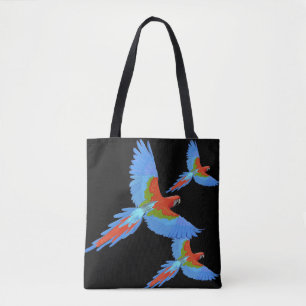 Three Flying Macaws Tote Bag