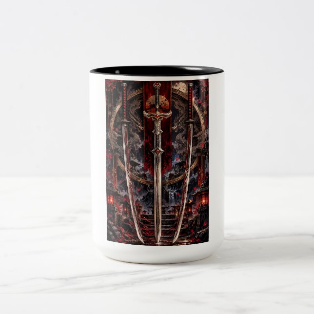 three fold blade Two-Tone coffee mug (Center)
