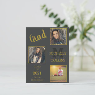 Three Frames Simple Graduation Holiday Card