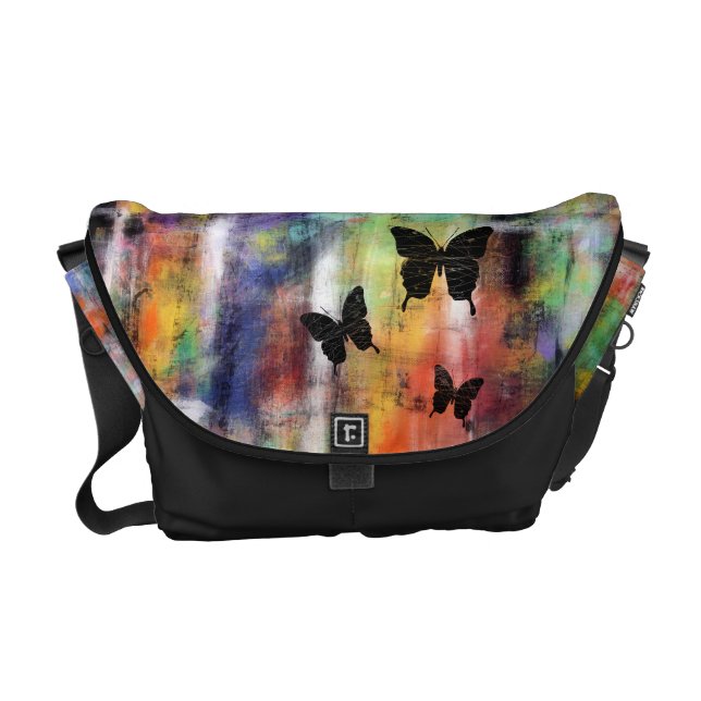 Three Free Butterflies Courier Bag (Front)