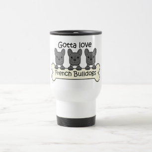 Three French Bulldogs Travel Mug