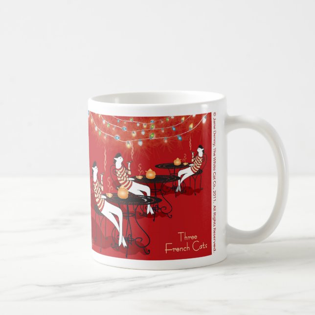 Three French Cats... Holiday Coffee Mug (Right)