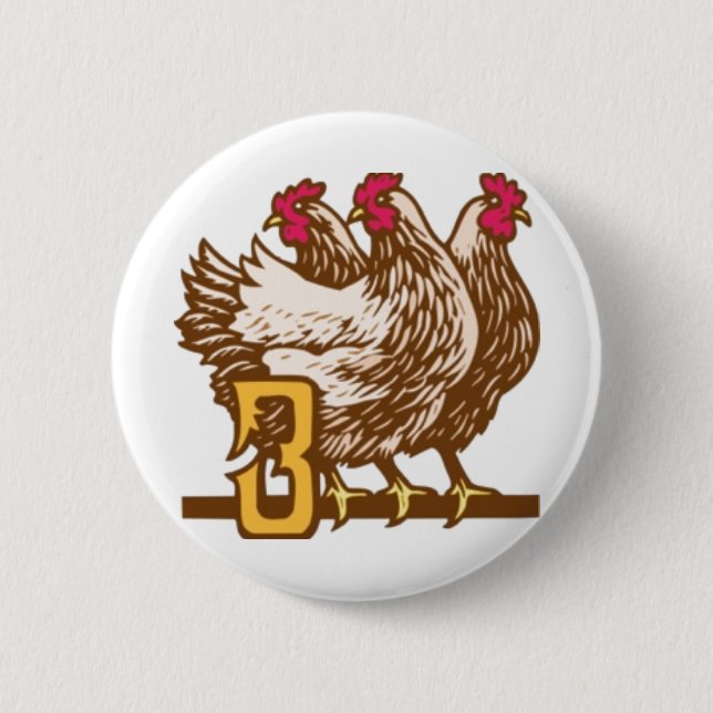 Three French Hens 6 Cm Round Badge (Front)