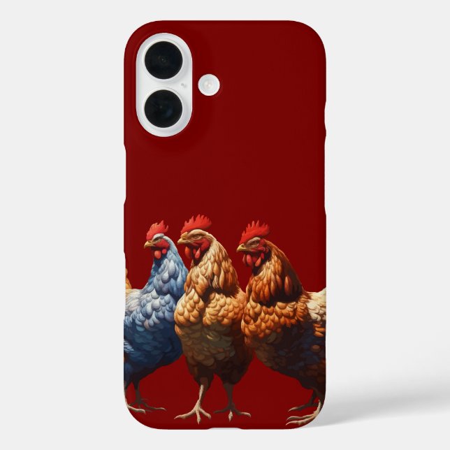 Three-French-Hens Brown-Feathered Case-Mate iPhone Case (Back)