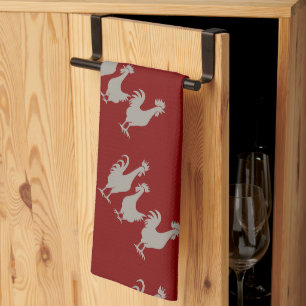 Three French Hens Cut-Out Stencil-Style 5 Tea Towel