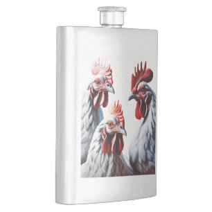 Three French Hens Faith Hope Charity Cut Out v1 Hip Flask