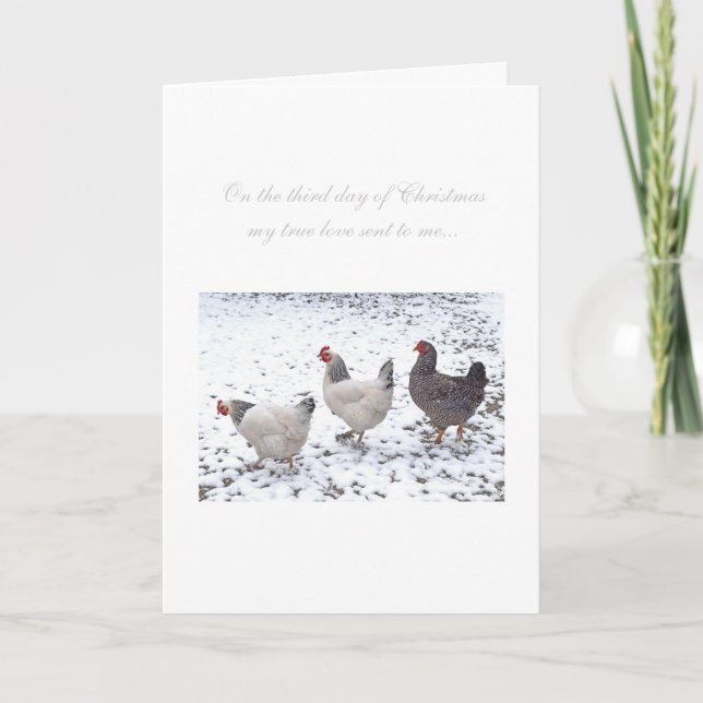 Three French Hens Holiday Card (Front)