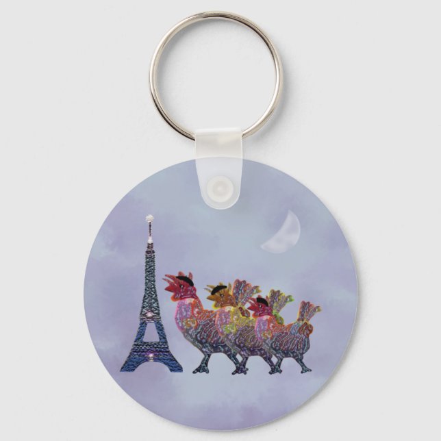 Three French Hens Keychains (Front)