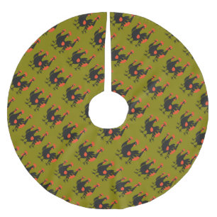 Three French Hens Retro Mid-Century Cut-Out 4 Brushed Polyester Tree Skirt