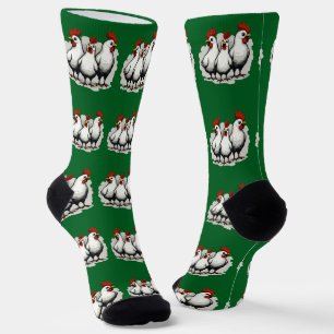 Three French Hens Retro Mid-Century Cut-Out 5 Socks