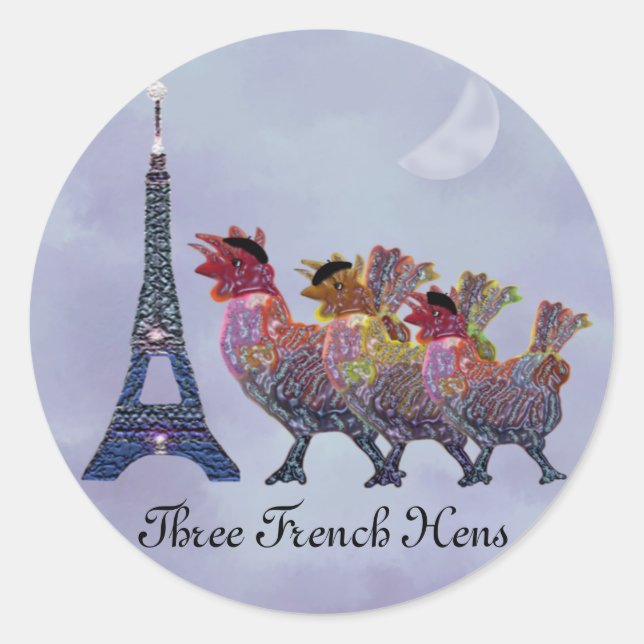 Three French Hens Stickers (Front)