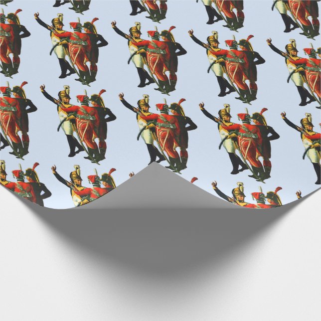 three French soldiers circa 1800 print Wrapping Paper (Corner)