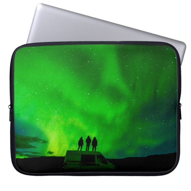 Three friends on an epic journey in their camper v laptop sleeve (Front)