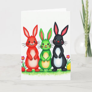 Three Friends Rabbit Pattern Card