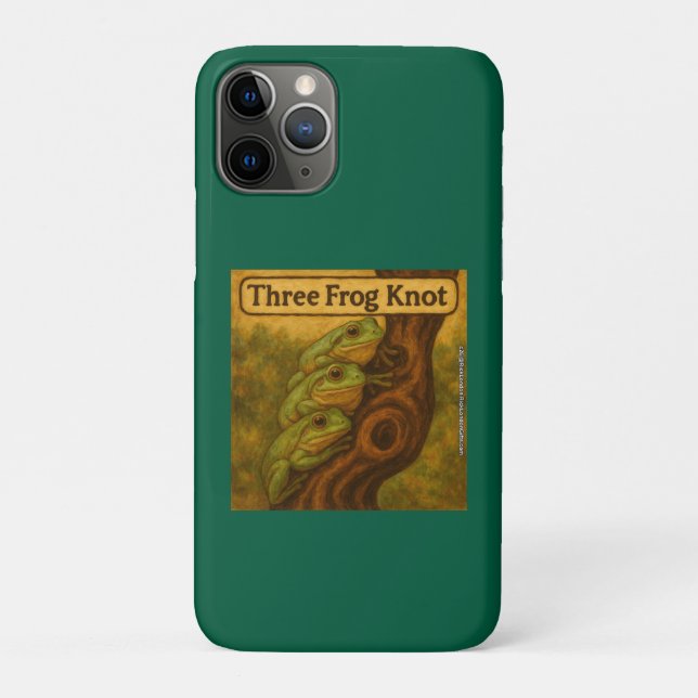 Three Frog Knot – Whimsical Amphibian Wordplay Art Case-Mate iPhone Case (Back)