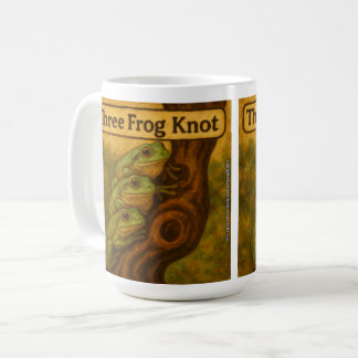 Three Frog Knot – Whimsical Amphibian Wordplay Art Coffee Mug