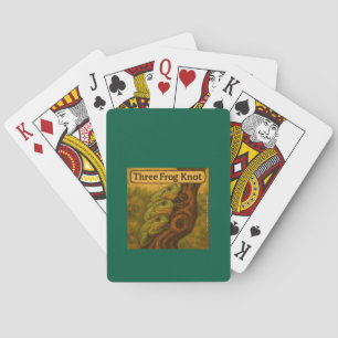 Three Frog Knot – Whimsical Amphibian Wordplay Art Playing Cards