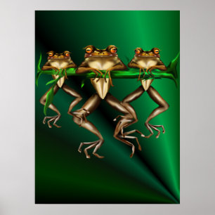 Three Frogs  Poster