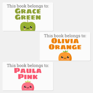 Three Fruit Kids Book Labels