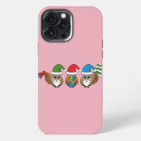 Three Funny Christmas Gnome Owls