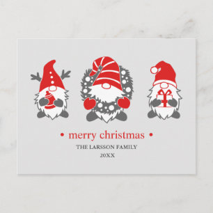 Three Funny Gnomes Christmas Holidays Holiday Postcard