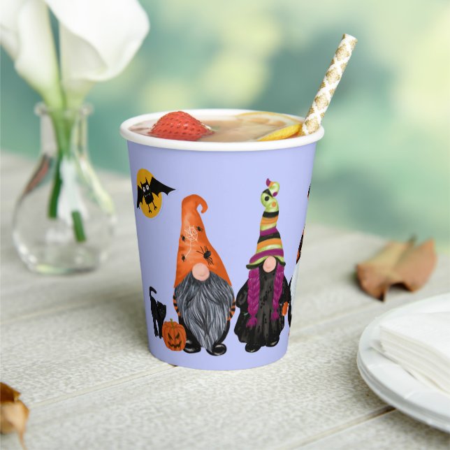 Three Funny Halloween Gnomes  Paper Cups (Insitu)