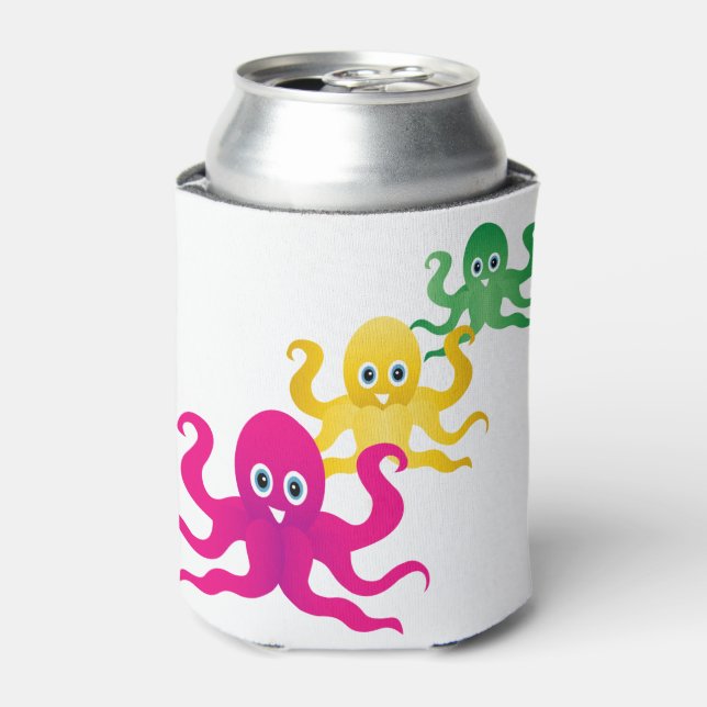 Three funny octopies can cooler (Can Front)