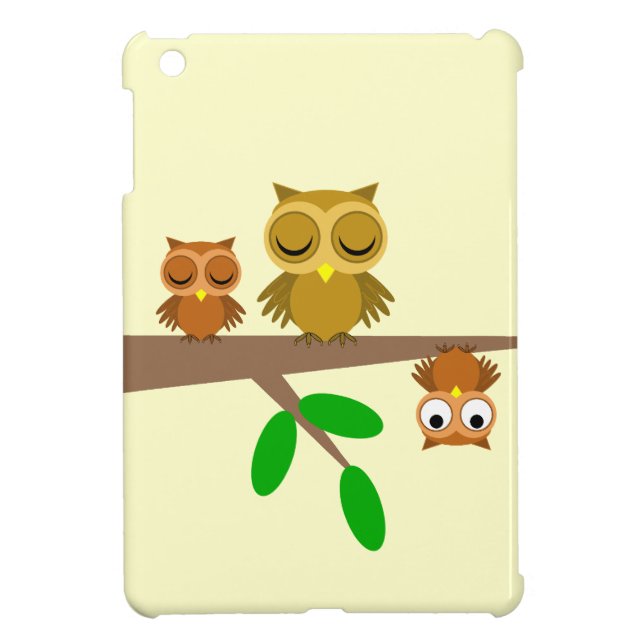 three funny owls iPad mini case (Back)