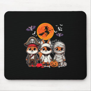 Three Funny Squirrels Costume Pirate Boo Mummy Hal Mouse Pad