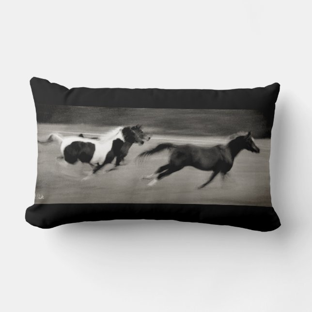 Three Galloping Horses Lumbar Cushion (Front)