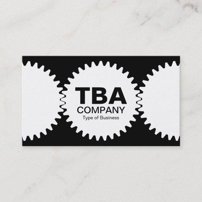Three Gears - Black and White Business Card (Front)