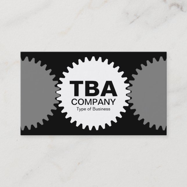 Three Gears v2 - White and Semi Tranparent Business Card (Front)