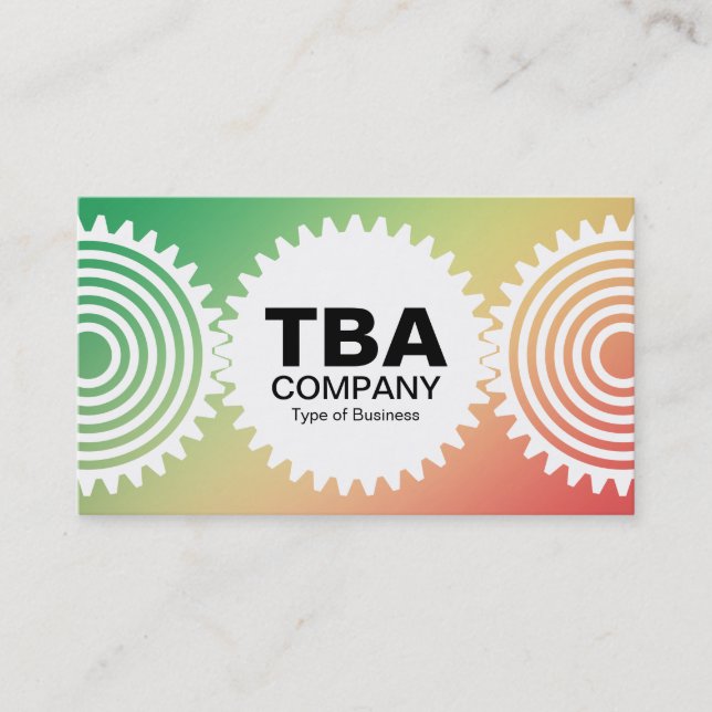 Three Gears v3 - Gradient Grn, Yellw, Red Business Card (Front)