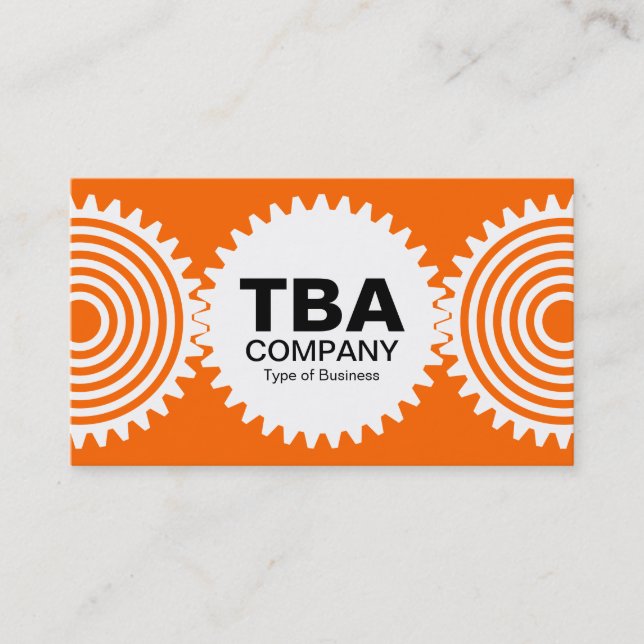 Three Gears v3 - Orange FF6600 and White Business Card (Front)
