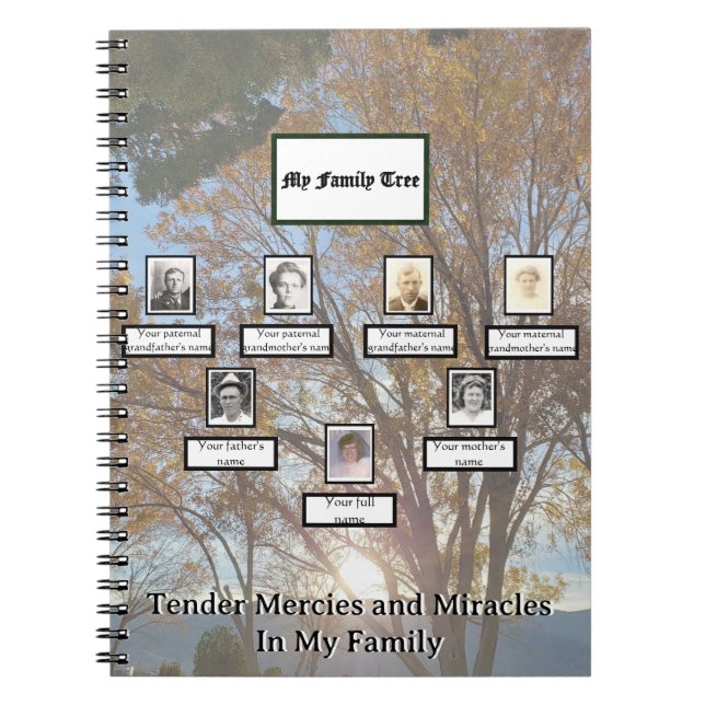 Three Generation Autumn Sunset Mercies Miracles Notebook (Front)