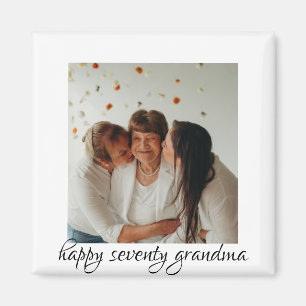 Three generation happy birthday grandma magnet