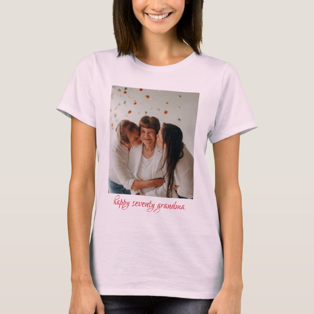 Three generation happy birthday grandma t-shirts (Front)