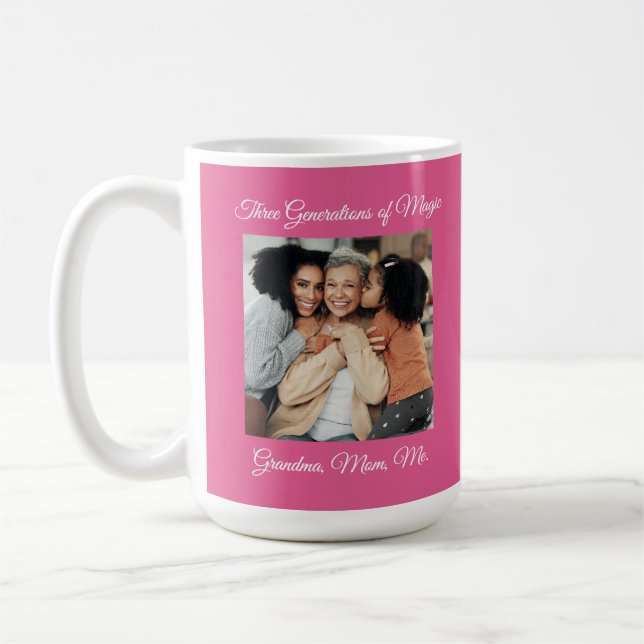 Three Generations of Love Grandma, Mum, Me Photo Coffee Mug (Left)