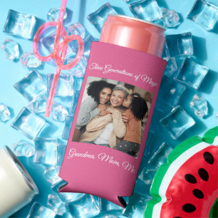 Three Generations of Love Grandma, Mum, Me Photo Seltzer Can Cooler