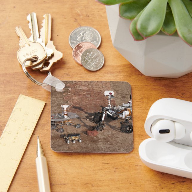 Three Generations Of Mars Rovers. Key Ring (Desk)