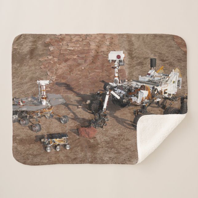 Three Generations Of Mars Rovers. Sherpa Blanket (Front (Horizontal))